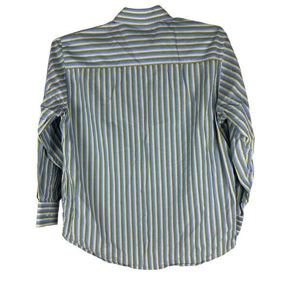 Eighty Eight Men's XL Button-Down Shirt Blue & Green Stripes 100% Cotton - Picture 7 of 7